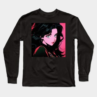 Retro anime girl Long Sleeve T-Shirt